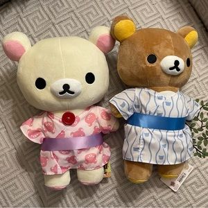 16” San-x Rilakkuma and Korilakkuma Yukata summer plushies